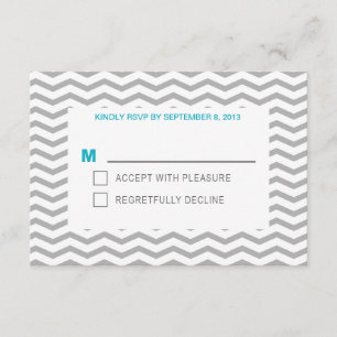 Aqua Zig Zag RSVP Card