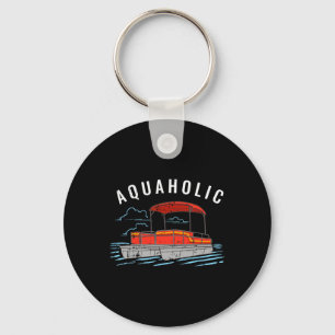 Aquaholic Pun - Funny Lake Lover Pontoon Boating M Keychain