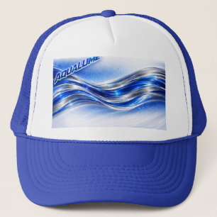Aqualume Flow  – Blue Silver Wave Energy Mug Trucker Hat
