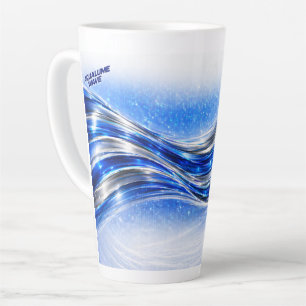 Aqualume Flow Shirt – Blue Silver Wave Energy Desi Latte Mug
