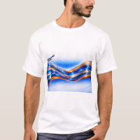 Aqualume Wave Shirt – Blue Orange Abstract Flow De