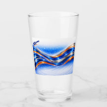 Aqualume Wave Shirt – Blue Orange Abstract Flow De