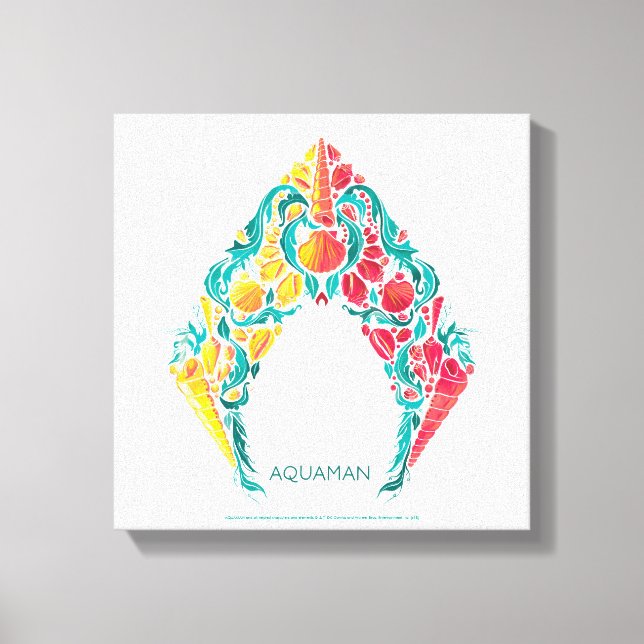 Aquaman | Aquaman & Mera Themed Seashell Logo Canvas Print (Front)