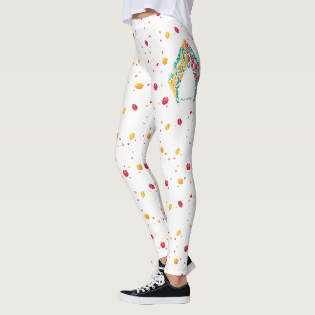 Aquaman | Aquaman & Mera Themed Seashell Logo Leggings (Left)