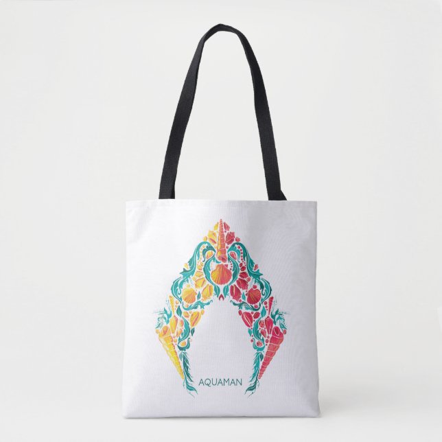 Aquaman | Aquaman & Mera Themed Seashell Logo Tote Bag (Front)
