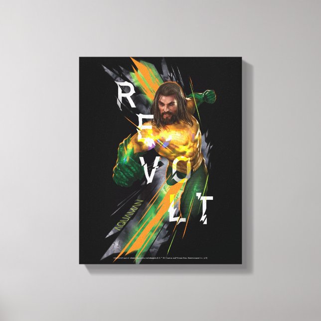 Aquaman | Aquaman "Revolt" Refracted Graphic Canvas Print (Front)
