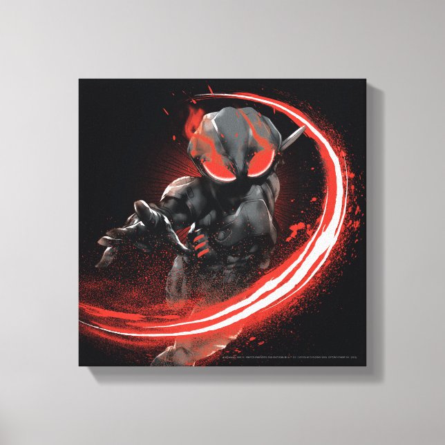 Aquaman | Black Manta Red Swipe Graphic Canvas Print (Front)