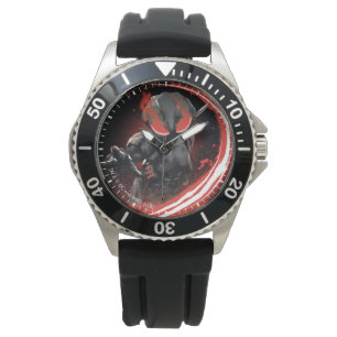 Aquaman   Black Manta Red Swipe Graphic Watch