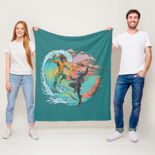 Aquaman & Black Manta Tidal Wave Fleece Blanket