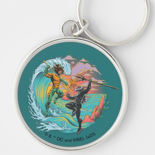 Aquaman & Black Manta Tidal Wave Keychain (Front)