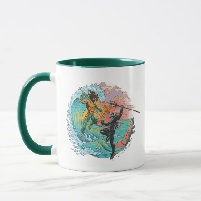 Aquaman & Black Manta Tidal Wave Mug (Left)