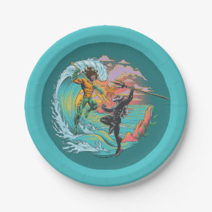 Aquaman & Black Manta Tidal Wave Paper Plate
