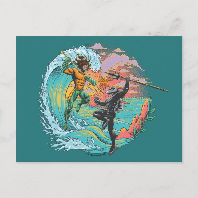 Aquaman & Black Manta Tidal Wave Postcard (Front)