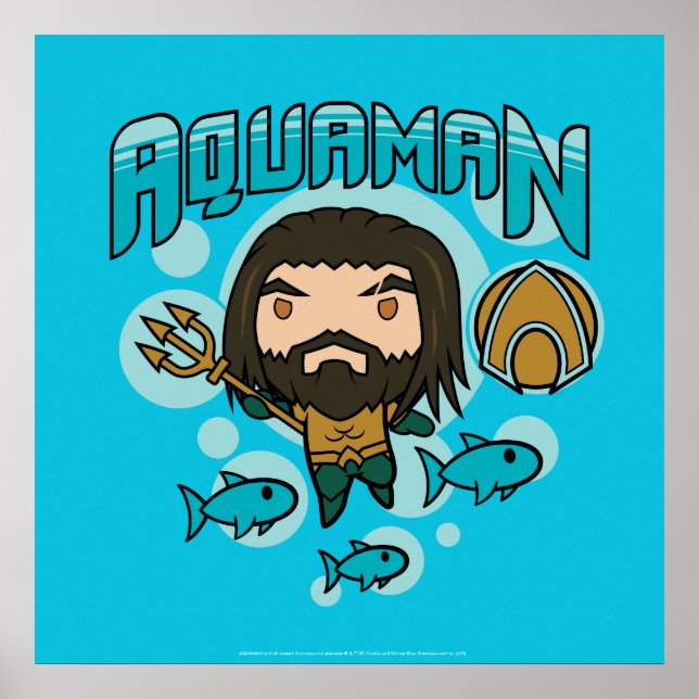 Aquaman | Chibi Aquaman Undersea Graphic Poster (Front)