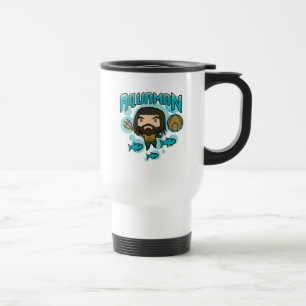 Aquaman Chibi Aquaman Undersea Graphic Travel Mug