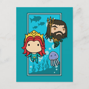 Aquaman Chibi Mera & Aquaman Undersea Graphic Postcard