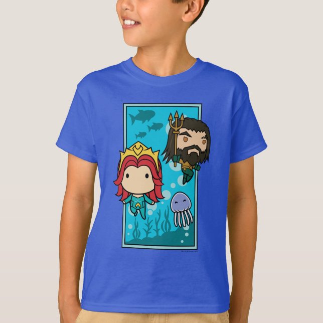 Aquaman | Chibi Mera & Aquaman Undersea Graphic T-Shirt (Front)