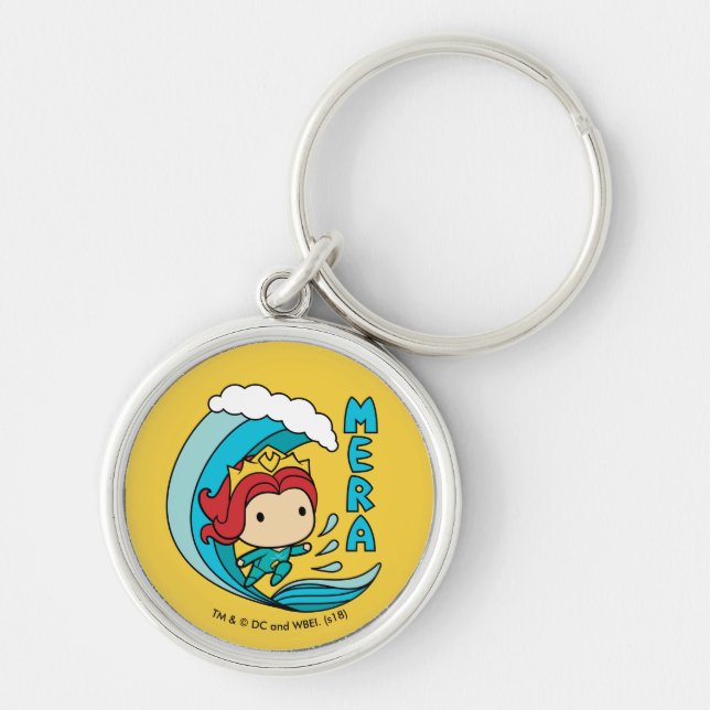 Aquaman | Chibi Mera Riding Wave Graphic Keychain (Front)