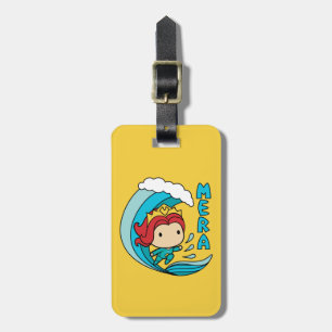 Aquaman Chibi Mera Riding Wave Graphic Luggage Tag