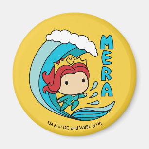 Aquaman Chibi Mera Riding Wave Graphic Magnet