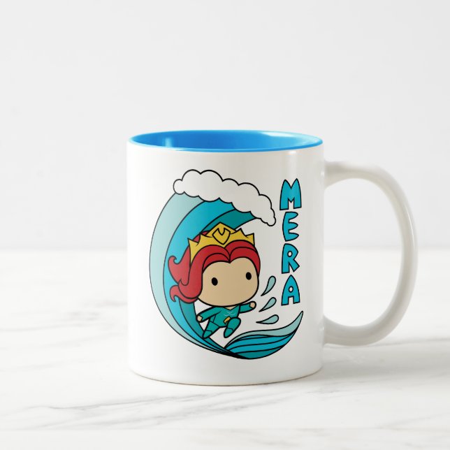 Aquaman | Chibi Mera Riding Wave Graphic Two-Tone Coffee Mug (Right)