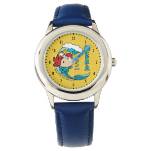 Aquaman Chibi Mera Riding Wave Graphic Watch