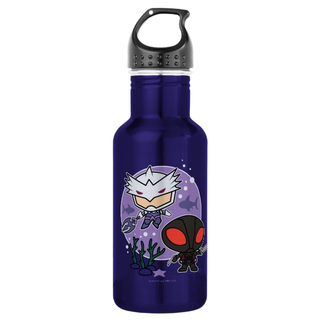 Aquaman | Chibi Orm & Black Manta Undersea Graphic 532 Ml Water Bottle (Front)