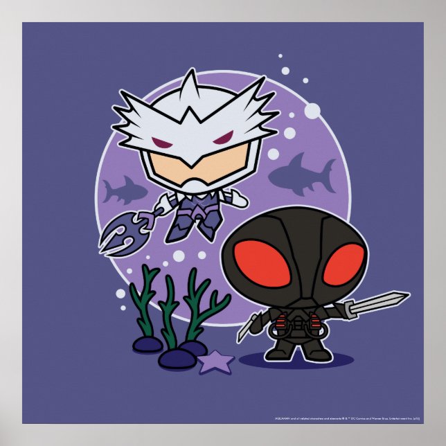 Aquaman | Chibi Orm & Black Manta Undersea Graphic Poster (Front)