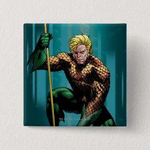 Aquaman Crouching 2 Inch Square Button