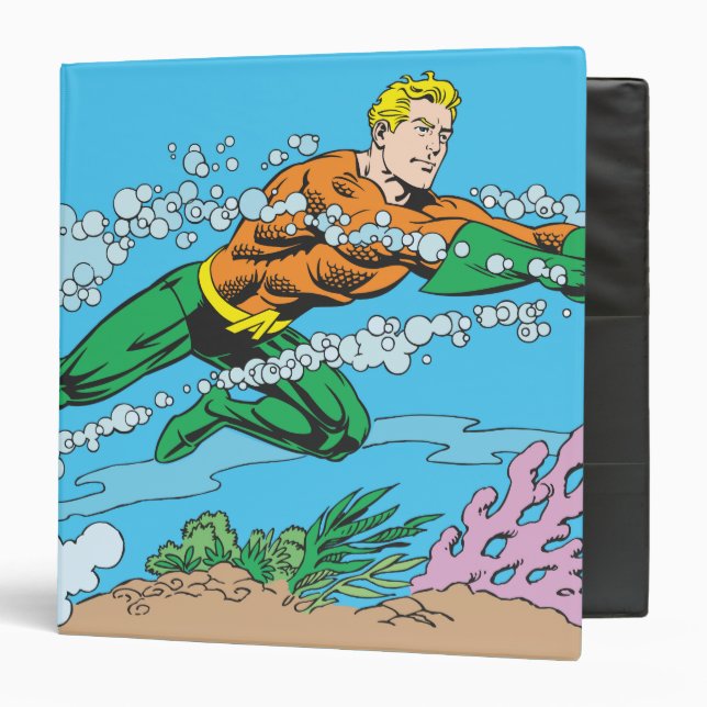 Aquaman Dashes Thru Water Binder (Front/Inside)