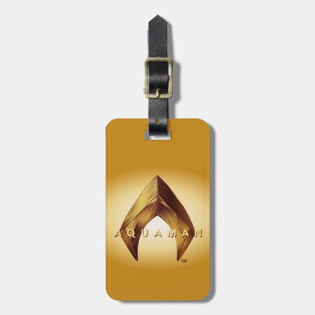 Aquaman | Golden Aquaman Logo Luggage Tag (Front Vertical)