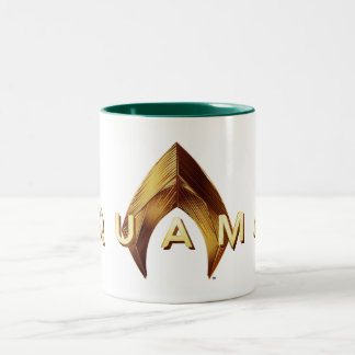 Aquaman | Golden Aquaman Logo Two-Tone Coffee Mug