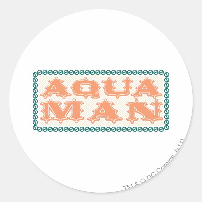Aquaman It's Showtime! Letters Classic Round Sticker (Front)