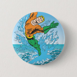 Aquaman Jumps Out of Sea 2 Inch Round Button