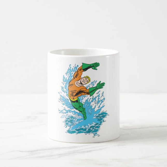 Aquaman Leaps in Wave Coffee Mug (Center)