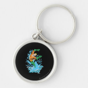 Aquaman Leaps in Wave Keychain