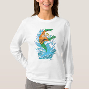 Aquaman Leaps in Wave T-Shirt