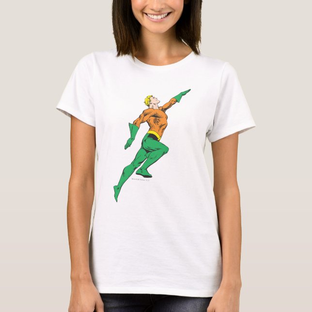 Aquaman Leaps Up T-Shirt (Front)