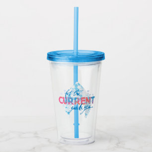 Aquaman   "Let The Current Guide You" Logo Graphic Acrylic Tumbler