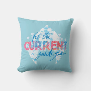 Aquaman   "Let The Current Guide You" Logo Graphic Throw Pillow