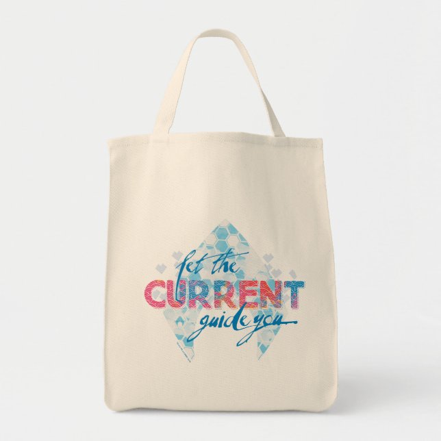 Aquaman | "Let The Current Guide You" Logo Graphic Tote Bag (Front)