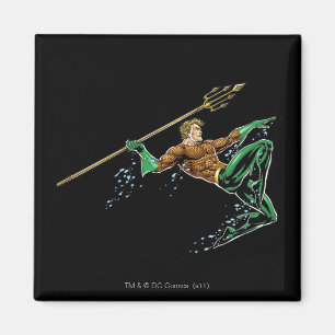Aquaman Lunging with Spear Magnet