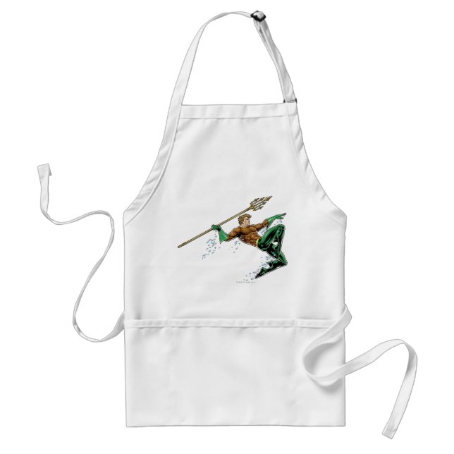 Aquaman Lunging with Spear Standard Apron (Front)