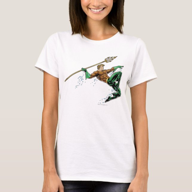 Aquaman Lunging with Spear T-Shirt (Front)