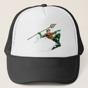Aquaman Lunging with Spear Trucker Hat
