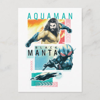 Aquaman | Modernist Aquaman & Black Manta Graphic Postcard