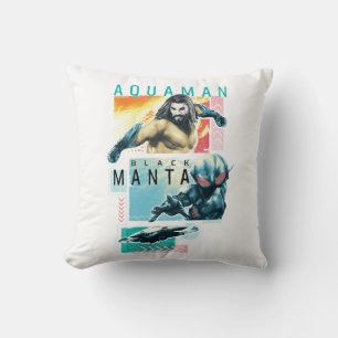 Aquaman   Modernist Aquaman & Black Manta Graphic Throw Pillow