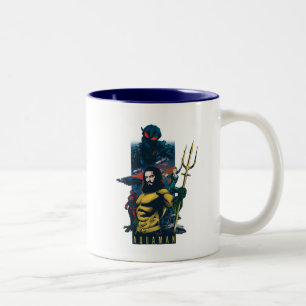 Aquaman   Orin, Mera, and Black Manta Graphic Two-Tone Coffee Mug