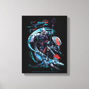 Aquaman   Orm, Black Manta, Tylosaur, & Ships Canvas Print