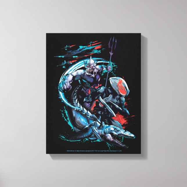 Aquaman | Orm, Black Manta, Tylosaur, & Ships Canvas Print (Front)